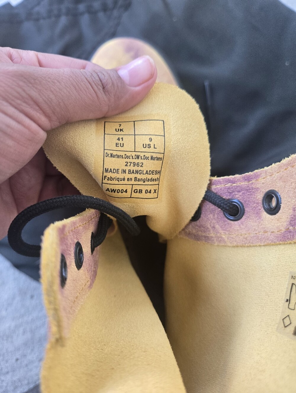 Dr. Martens 1460 Pascal Tie Dye Boot In Burnt Yellow - Picture 8 of 8